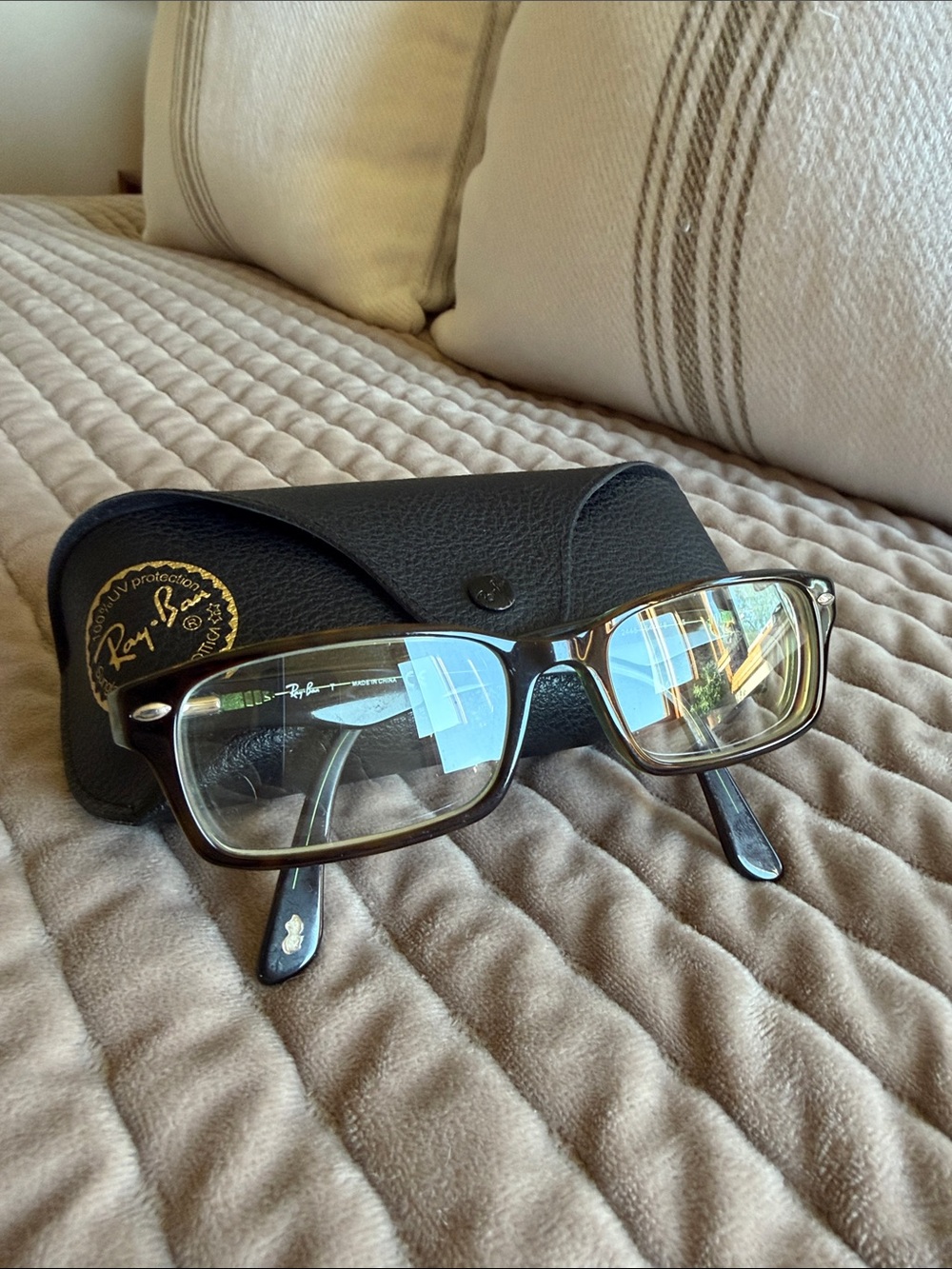Ray-Ban Dark Tortoiseshell Rectangular Optical Glasses